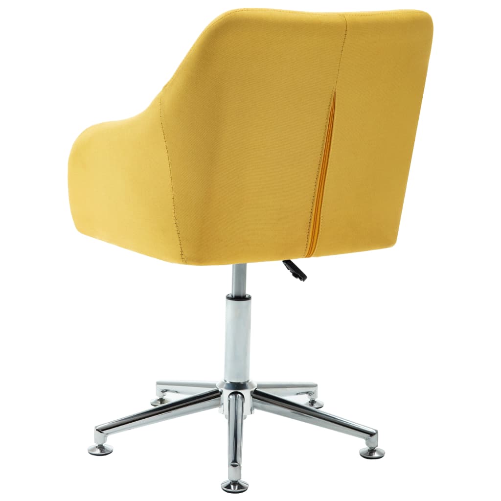 vidaXL Swivel Office Chair Yellow Fabric