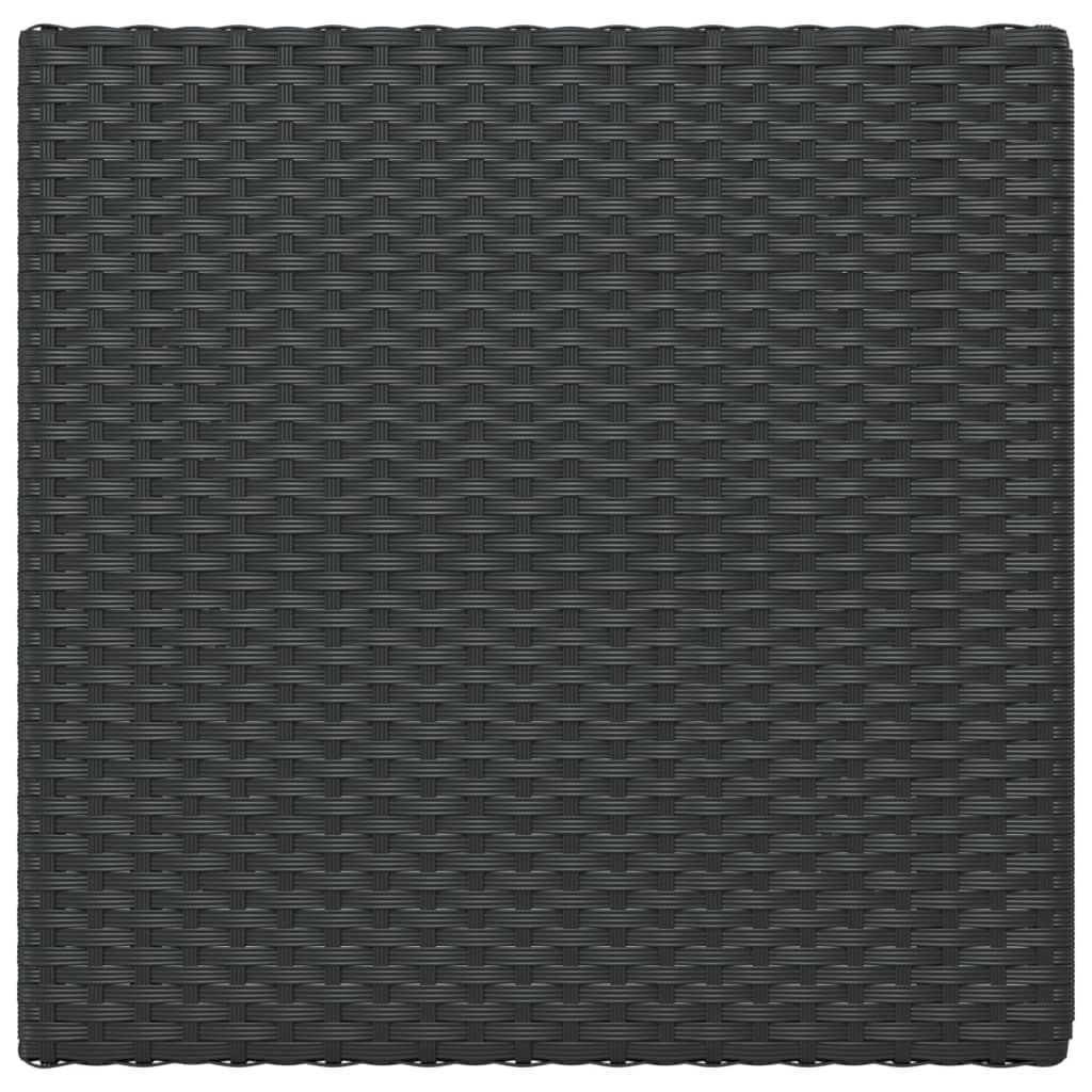 vidaXL Folding Bistro Table Black 55x54x71 cm Poly Rattan
