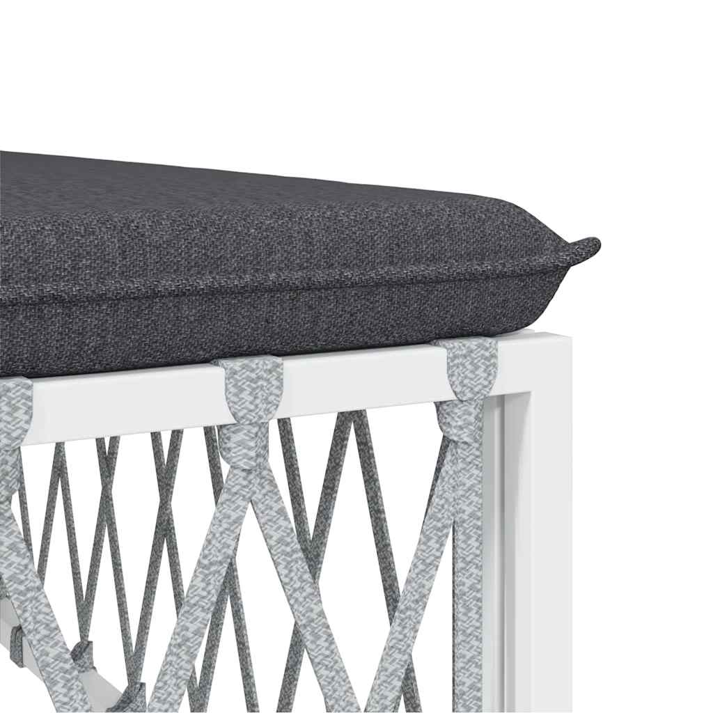 vidaXL Garden Corner Sofa with Cushions White Woven Fabric