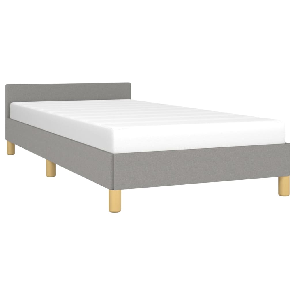 vidaXL Bed Frame without Mattress Light Grey Twin Fabric