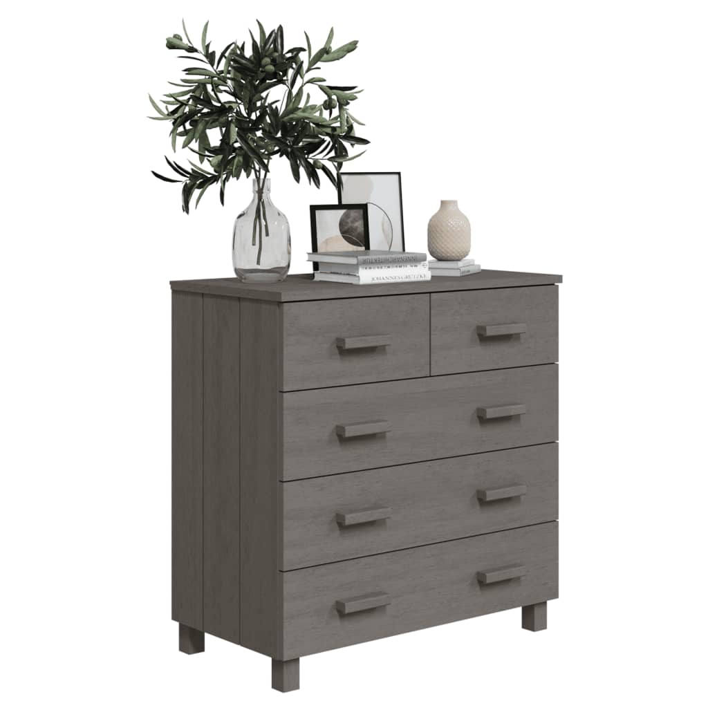 vidaXL Sideboard HAMAR Light Grey 79x40x80 cm Solid Wood Pine