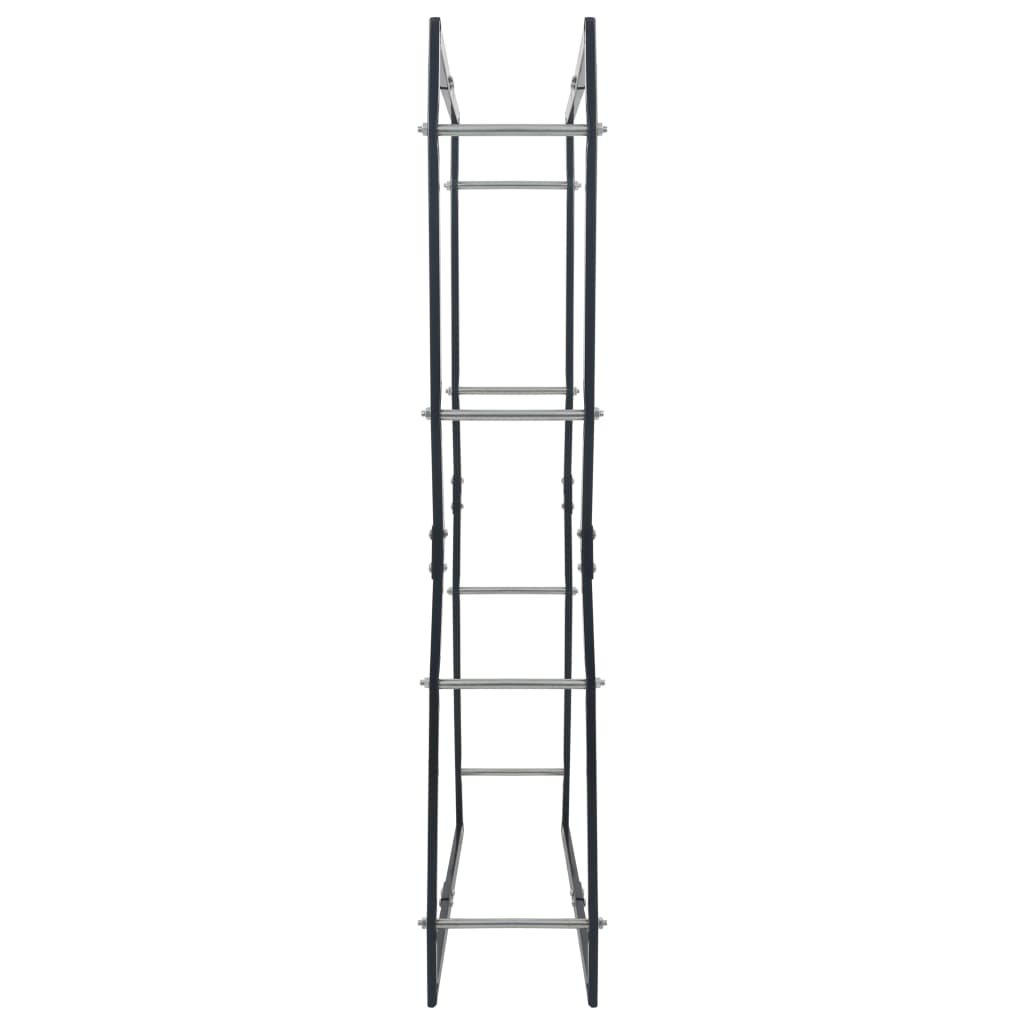 vidaXL Firewood Rack Black 80x25x150 cm Steel