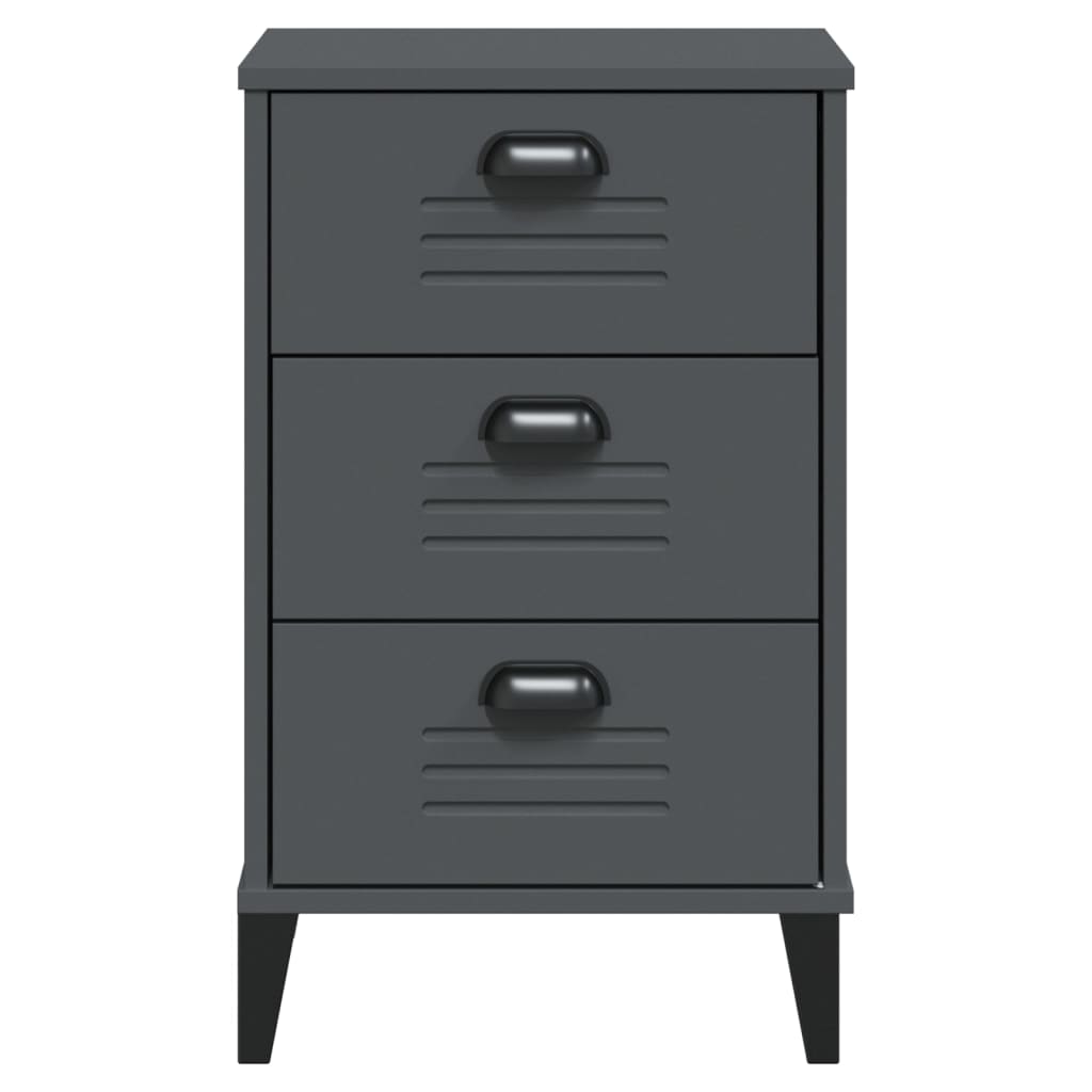 vidaXL Bedside Cabinet VIKEN Anthracite Grey Engineered Wood