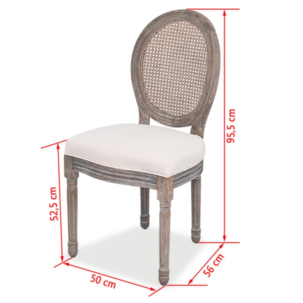 vidaXL Dining Chairs 4 pcs Cream Fabric