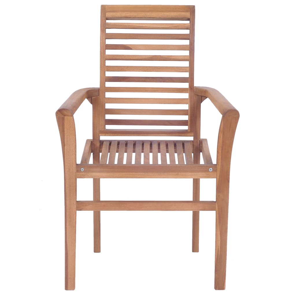 vidaXL Stacking Dining Chairs 4 pcs Solid Teak