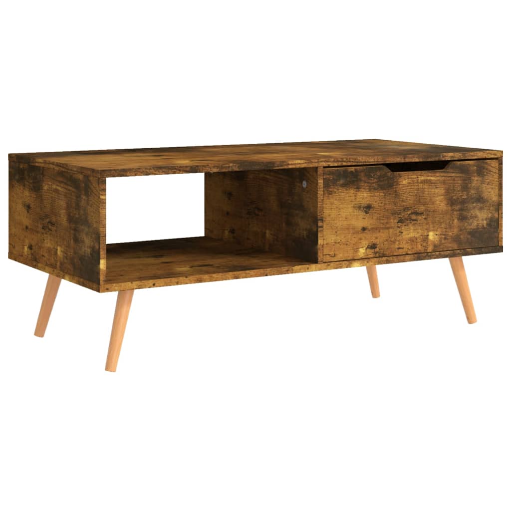 vidaXL Coffee Table Smoked Oak 100x49.5x43 cm Engineered Wood