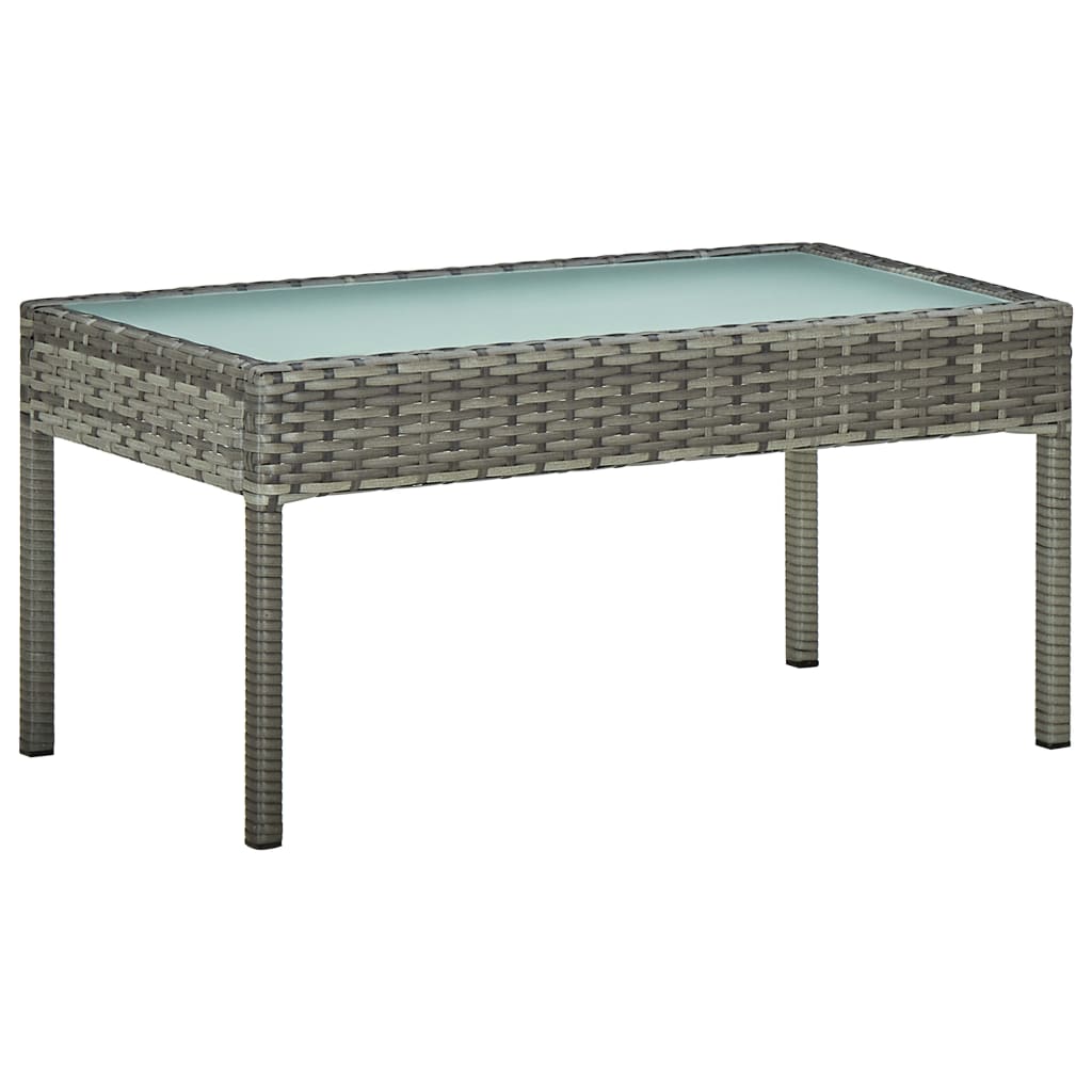 vidaXL 4 Piece Garden Lounge Set with Cushions Poly Rattan Grey