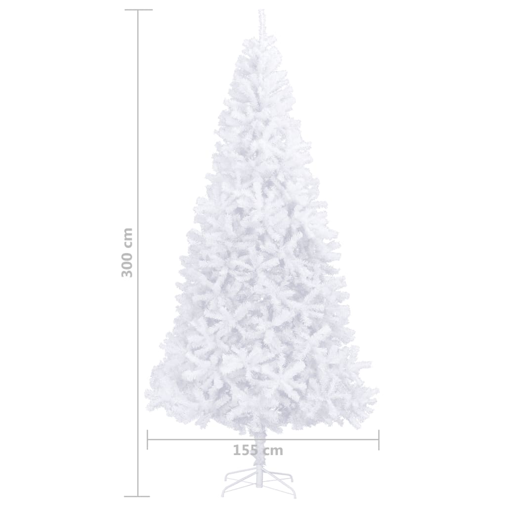 vidaXL Artificial Pre-lit Christmas Tree with Ball Set LEDs 300 cm White