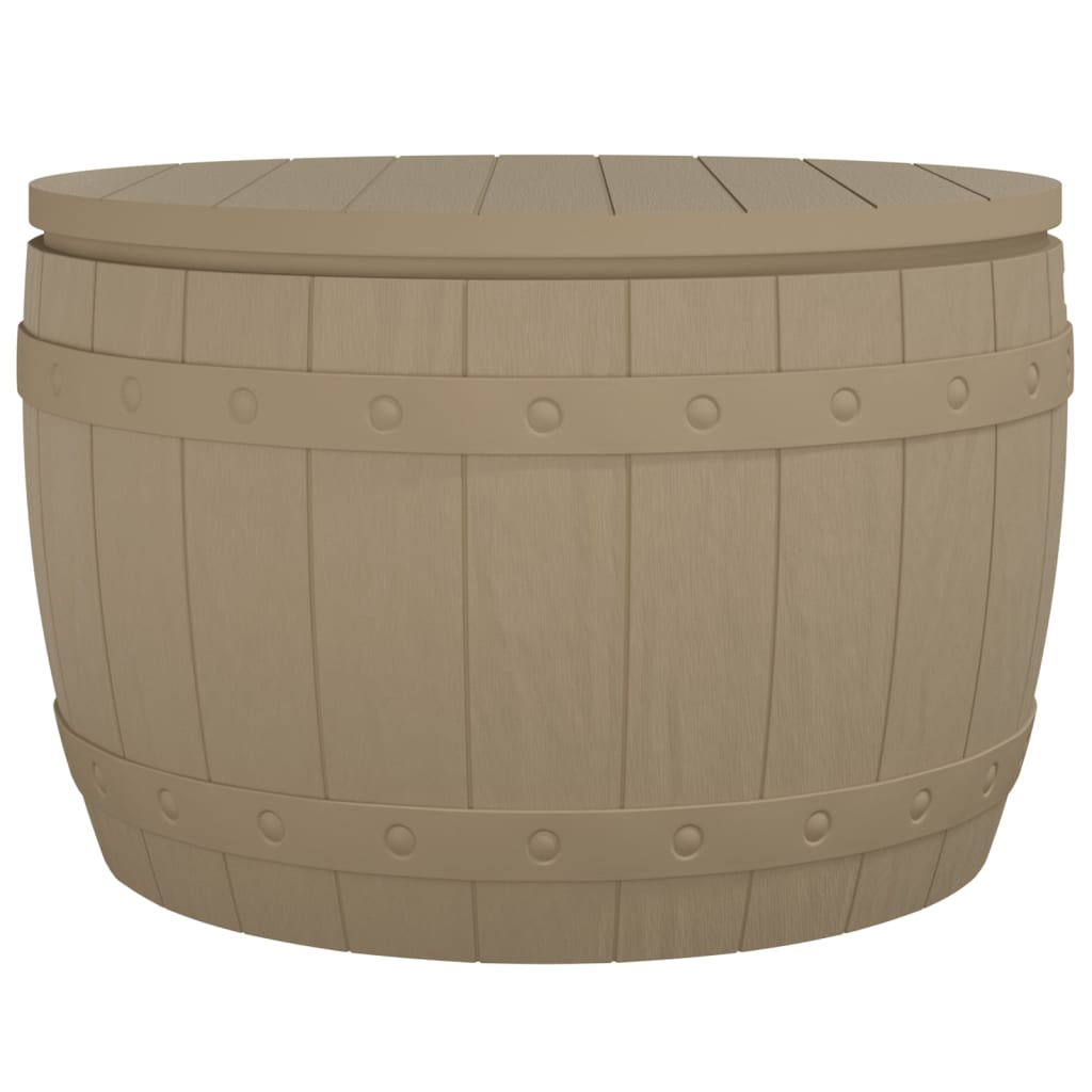 vidaXL 3-in-1 Garden Storage Box Light Brown Polypropylene