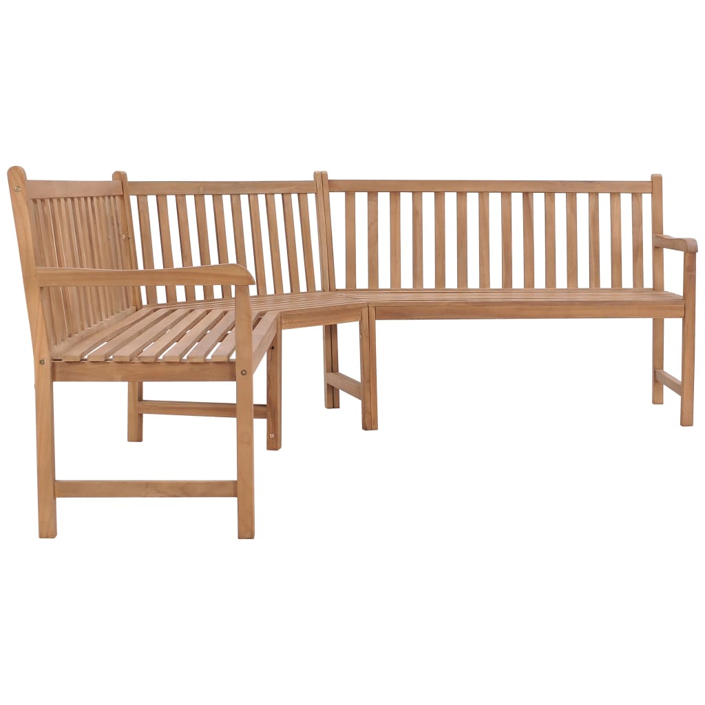 vidaXL Garden Corner Bench 185x185x90 cm Solid Teak Wood