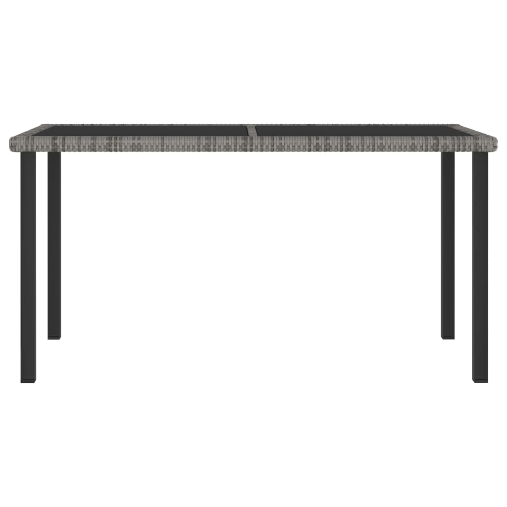 vidaXL Garden Dining Table Grey 140x70x73 cm Poly Rattan