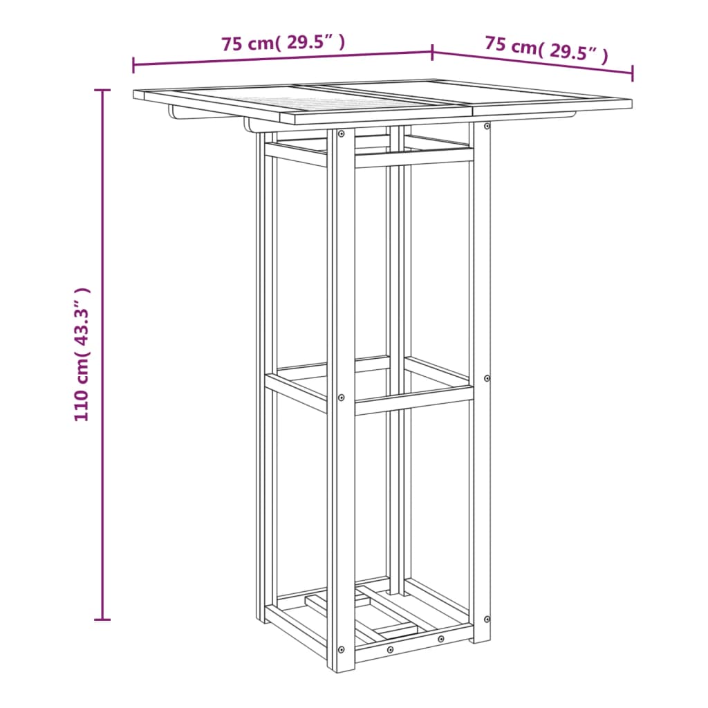 vidaXL 5 Piece Outdoor Bar Set Solid Wood Acacia
