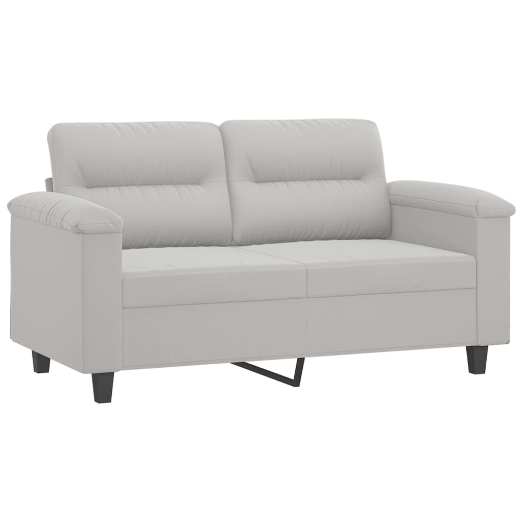 vidaXL 2-Seater Sofa Light Grey 120 cm Microfibre Fabric