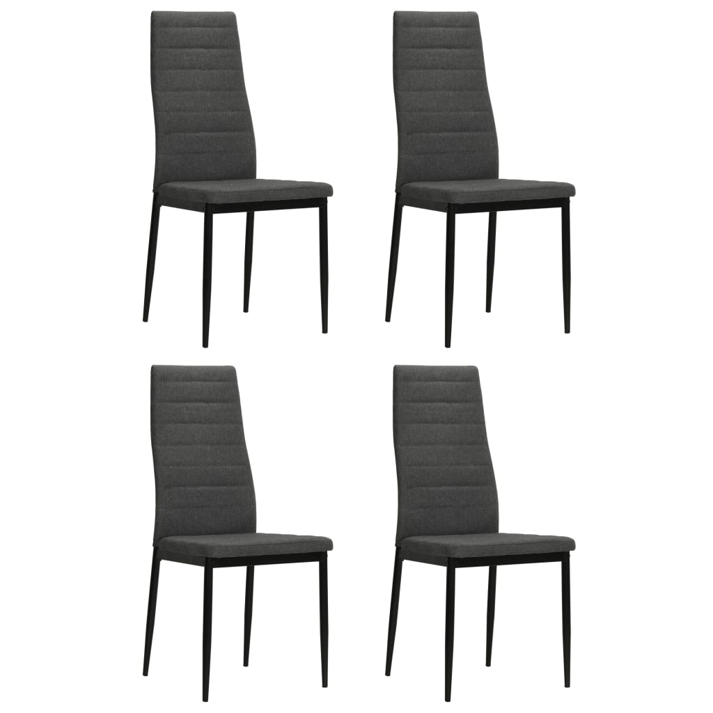 vidaXL Dining Chairs 4 pcs Dark Gray Fabric