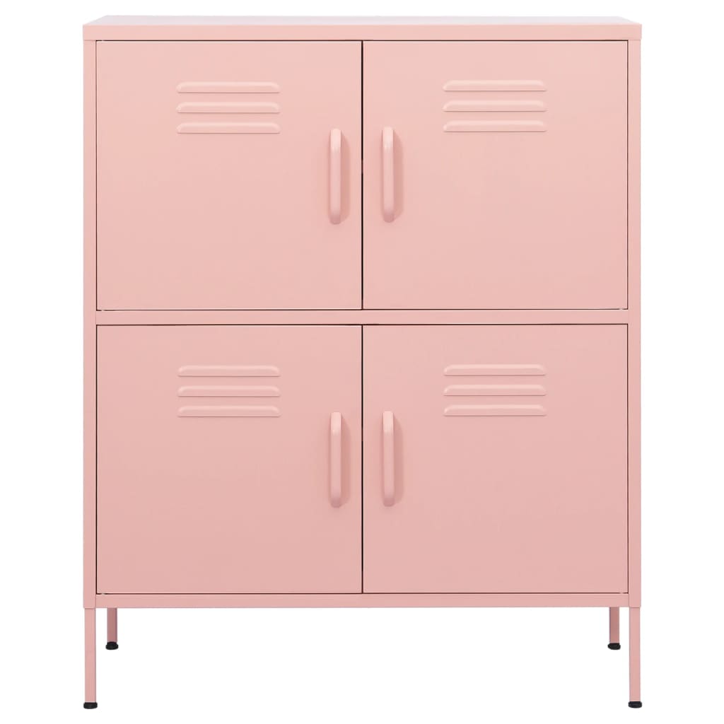 vidaXL Storage Cabinet Pink 80x35x101.5 cm Steel