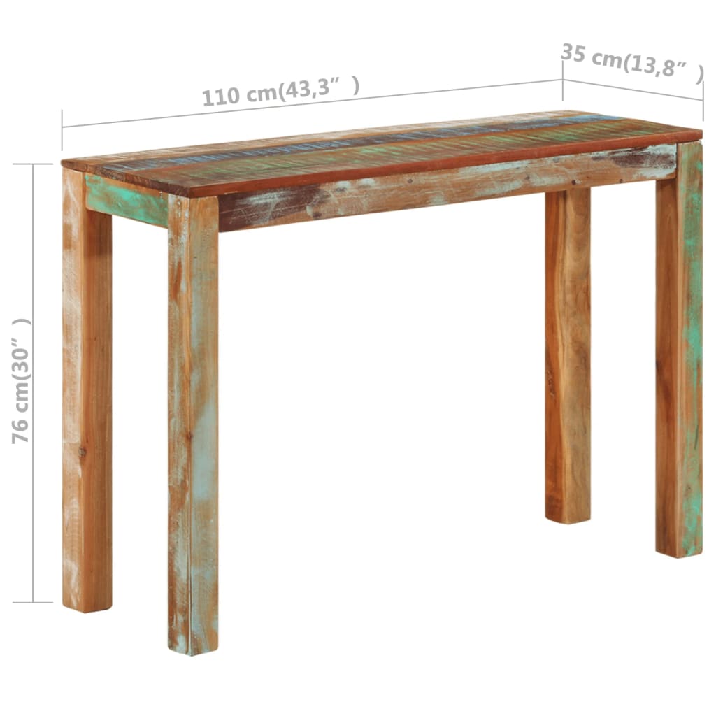 vidaXL Console Table 110x35x76 cm Solid Reclaimed Wood