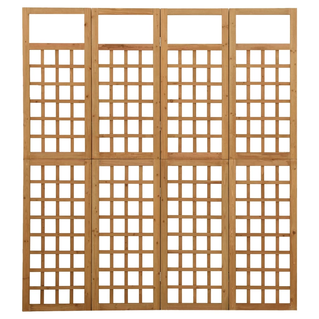 vidaXL 4-Panel Room Divider/Trellis Solid Fir Wood 161x180 cm