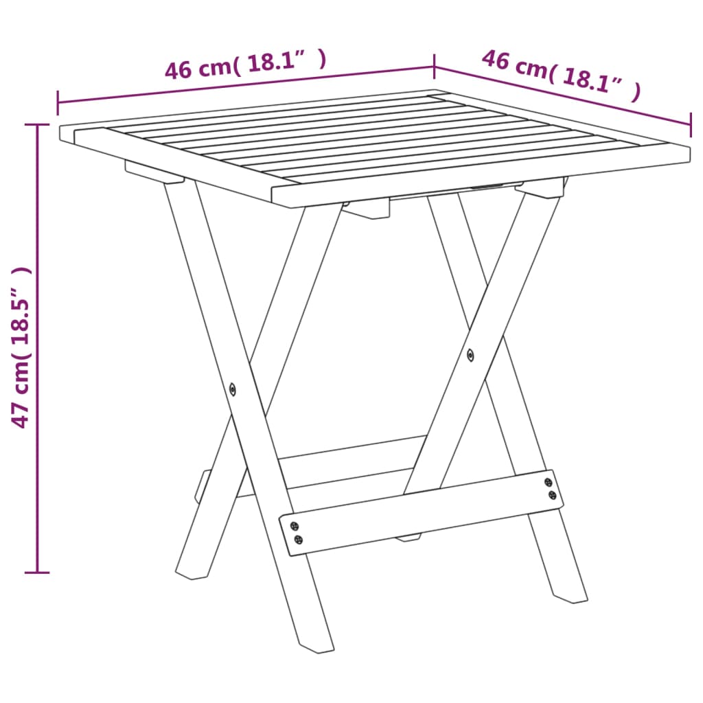 vidaXL Outdoor Deck Chair with Table Solid Wood Acacia and Textilene