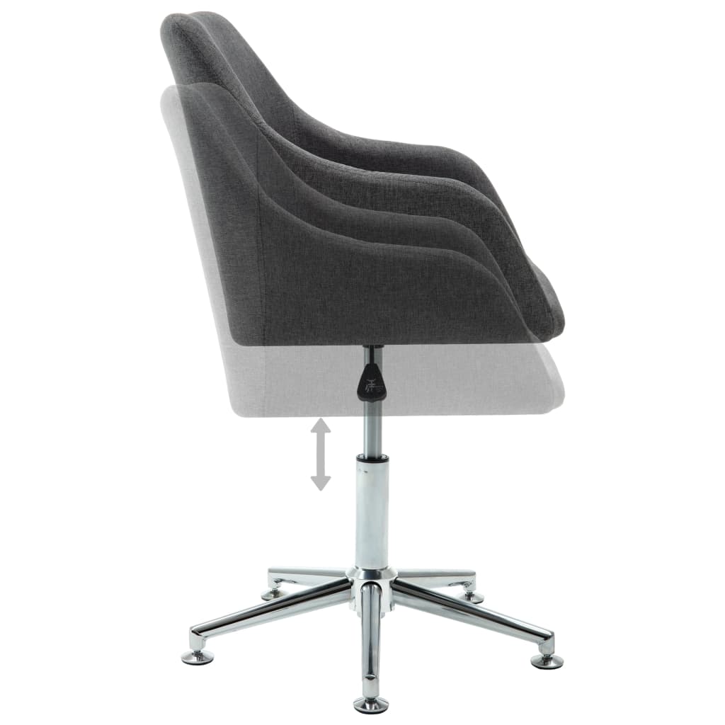 vidaXL Swivel Dining Chair Dark Grey Fabric