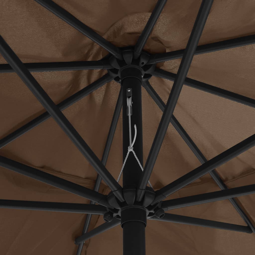 vidaXL Outdoor Parasol with Metal Pole 400 cm Taupe