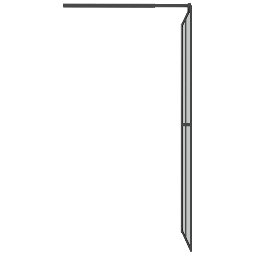 vidaXL Walk-in Shower Wall with Shelf Black 100x195 cm ESG Glass&Aluminium