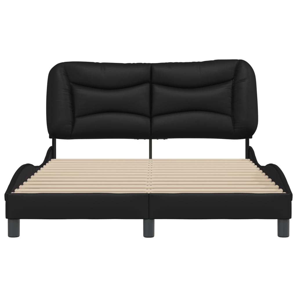 vidaXL Bed Frame without Mattress Black 137x187 cm Double Faux Leather