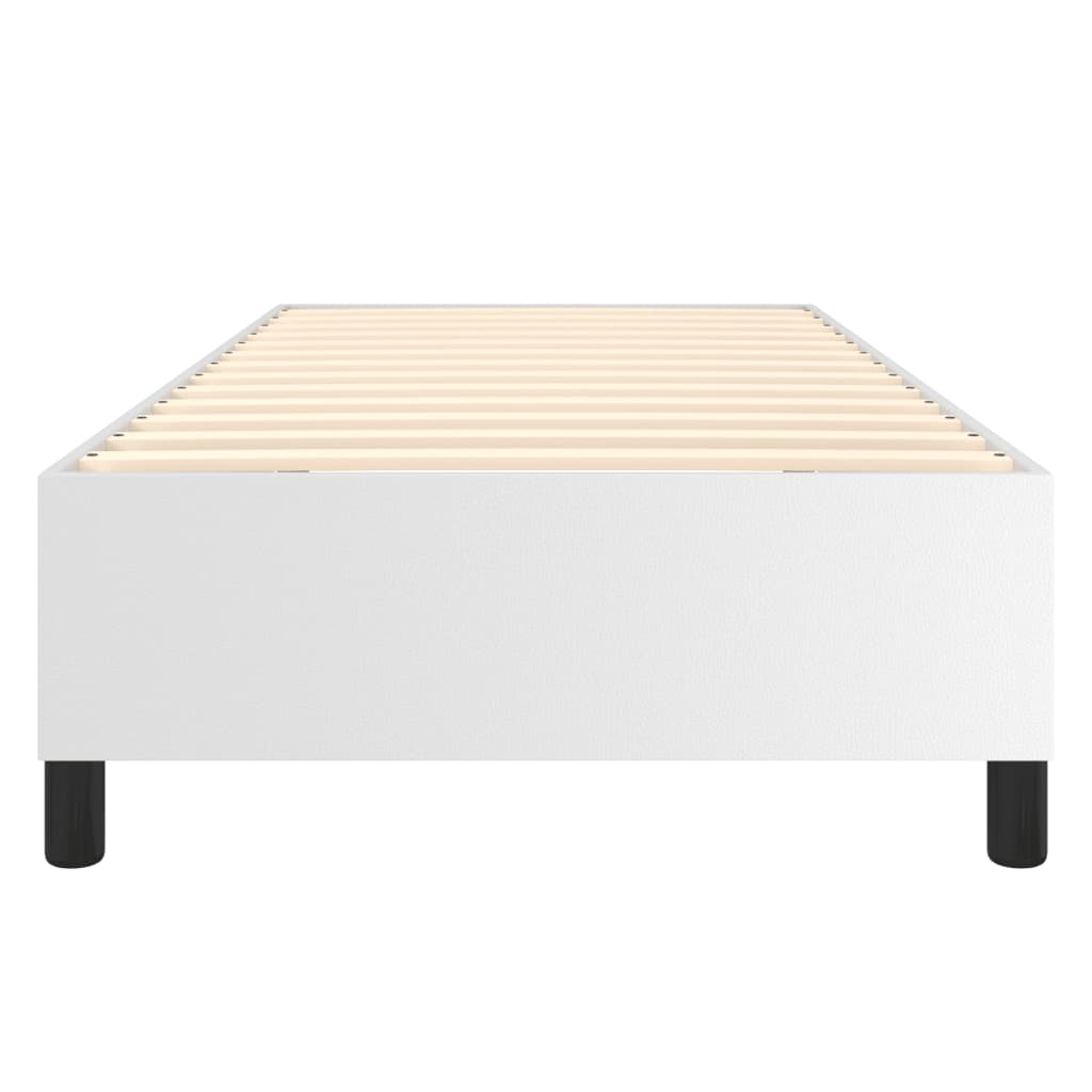 vidaXL Box Spring Bed Frame White 100x190 cm Twin Faux Leather
