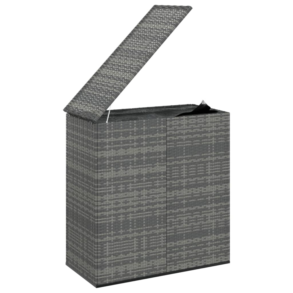 vidaXL Garden Cushion Box PE Rattan 100x49x103.5 cm Grey