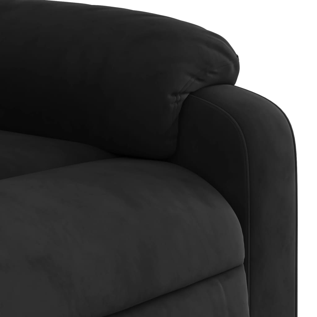 vidaXL Stand up Massage Recliner Chair Black Microfibre Fabric