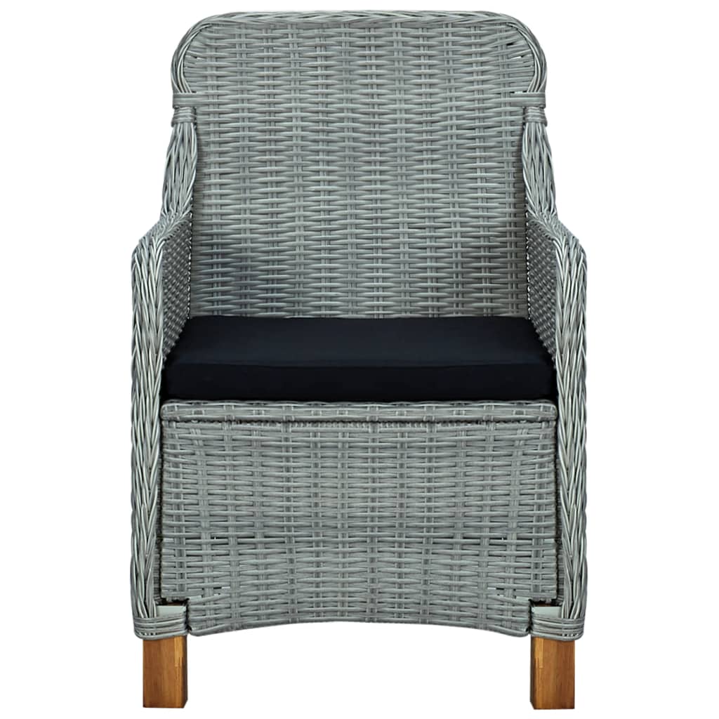 vidaXL 9 Piece Outdoor Dining Set with Cushions Poly Rattan Light Grey