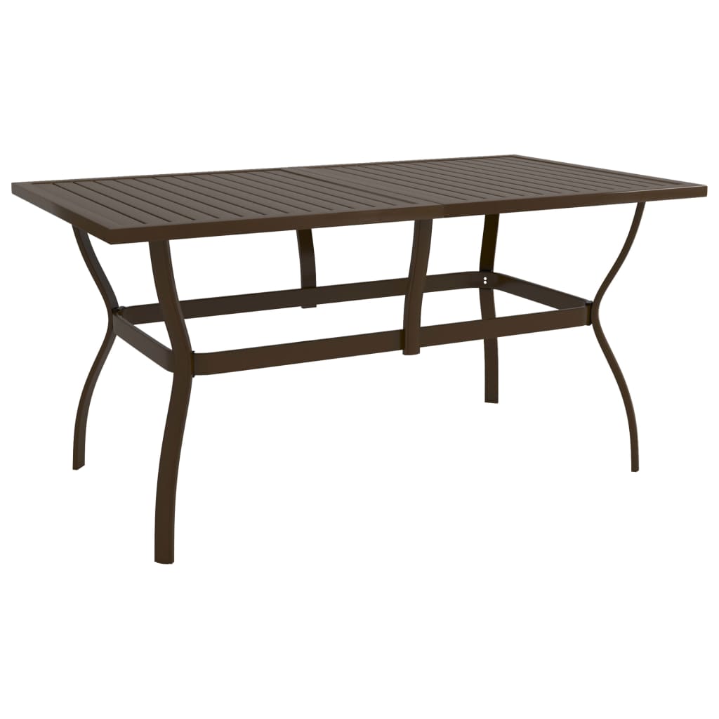 vidaXL Garden Table Brown 140x80x72 cm Steel