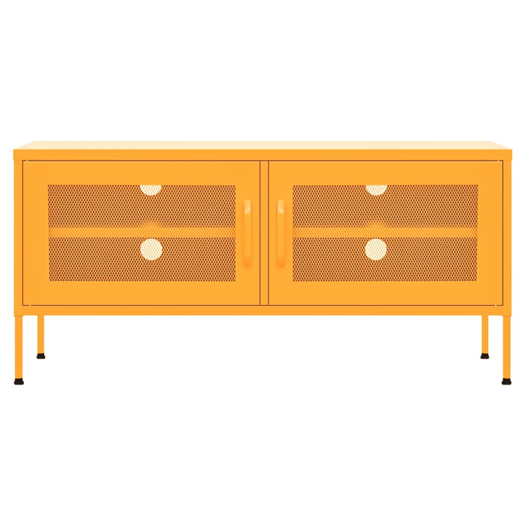 vidaXL TV Cabinet Mustard Yellow 105x35x50 cm Steel