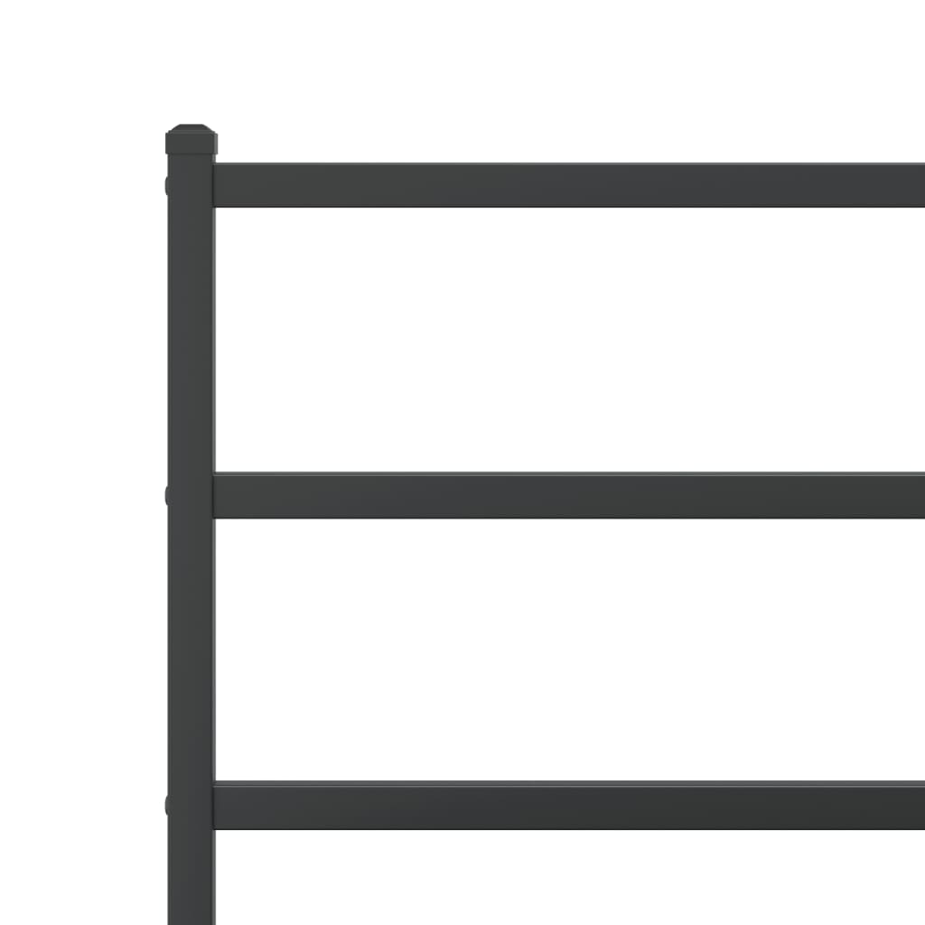 vidaXL Metal Bed Frame with Headboard and Footboard Black 100x200 cm