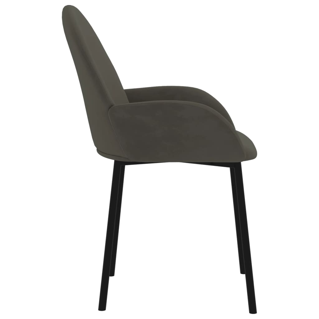 vidaXL Dining Chairs 2 pcs Dark Grey Velvet