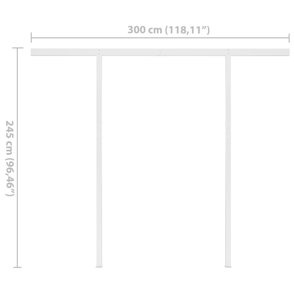 vidaXL Automatic Retractable Awning with Posts 3x2.5 m Cream