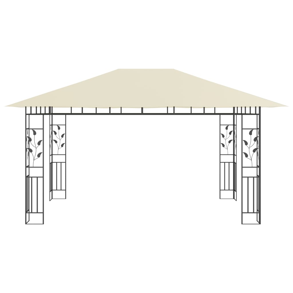 vidaXL Gazebo with Mosquito Net 4x3x2.73 m Cream 180 g/m²