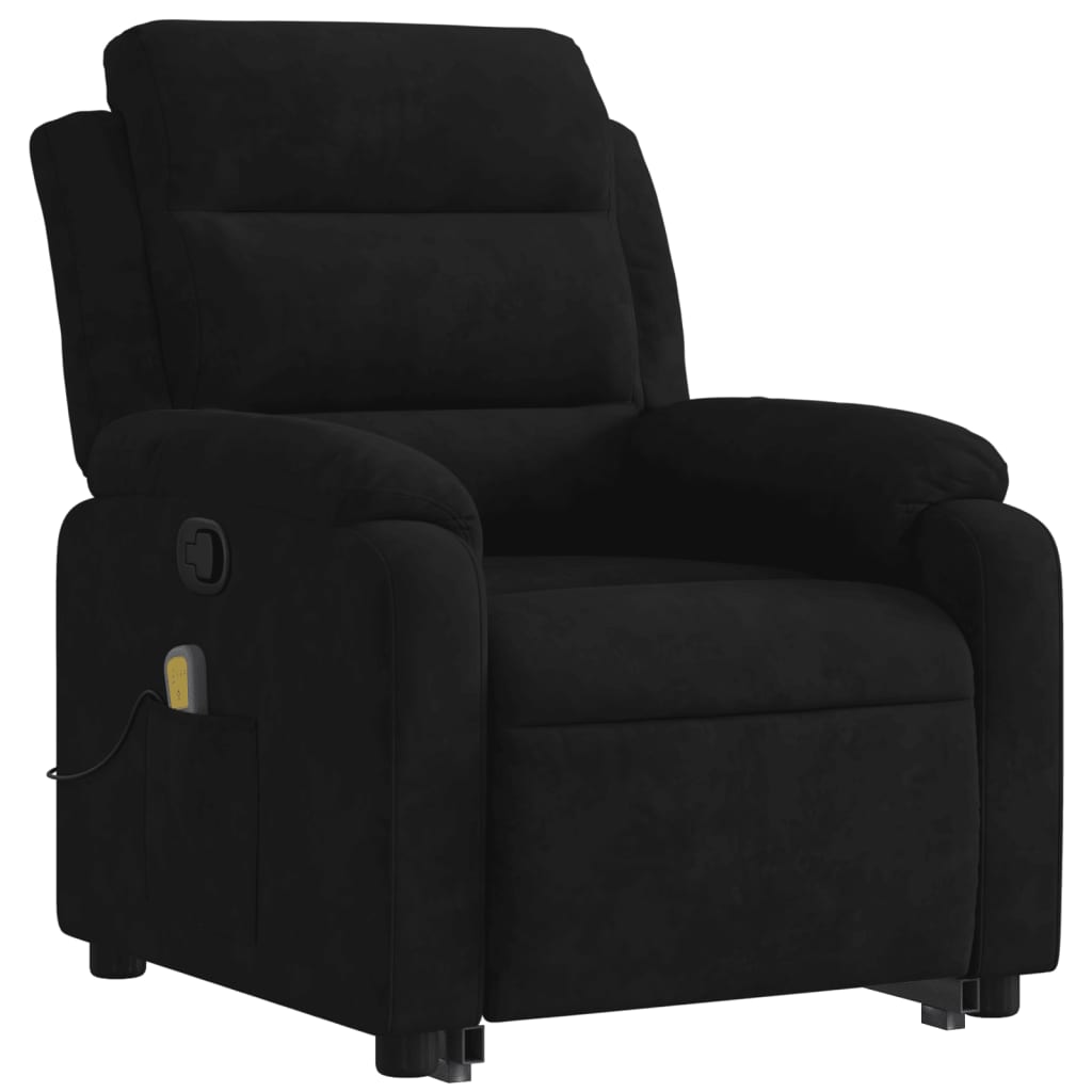 vidaXL Stand up Massage Recliner Chair Black Velvet