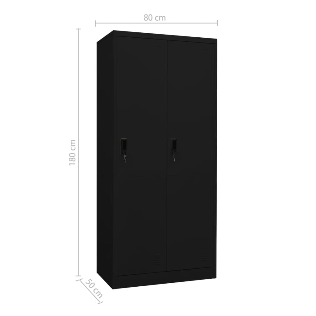 vidaXL Wardrobe Black 80x50x180 cm Steel