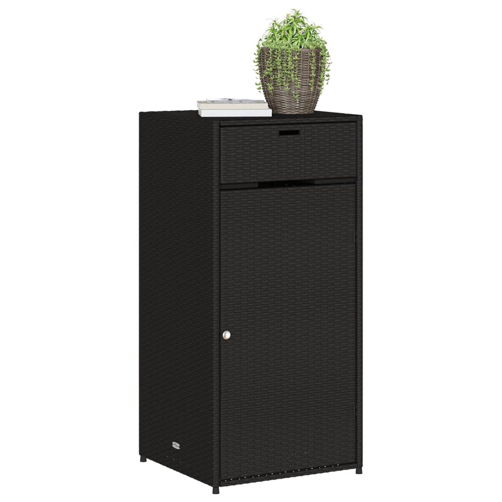 vidaXL Garden Storage Cabinet Black 55x55x111 cm Poly Rattan