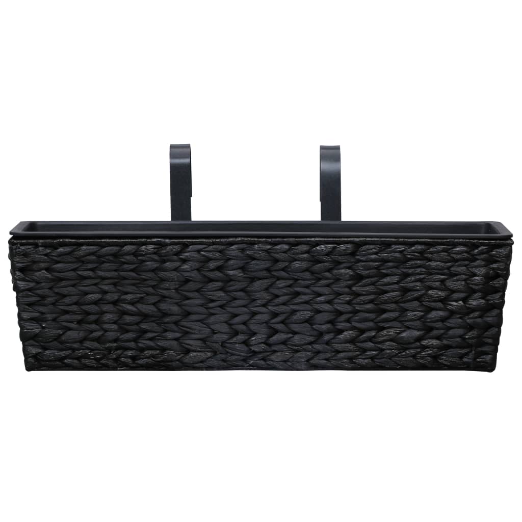 vidaXL Planters 2 pcs Water Hyacinth Black