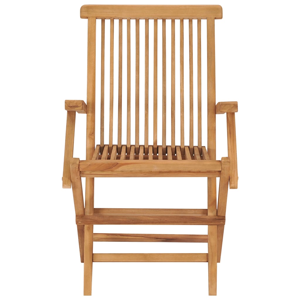 vidaXL Garden Chairs with Wine Red Cushions 2 pcs Solid Teak Wood (41999+314887)