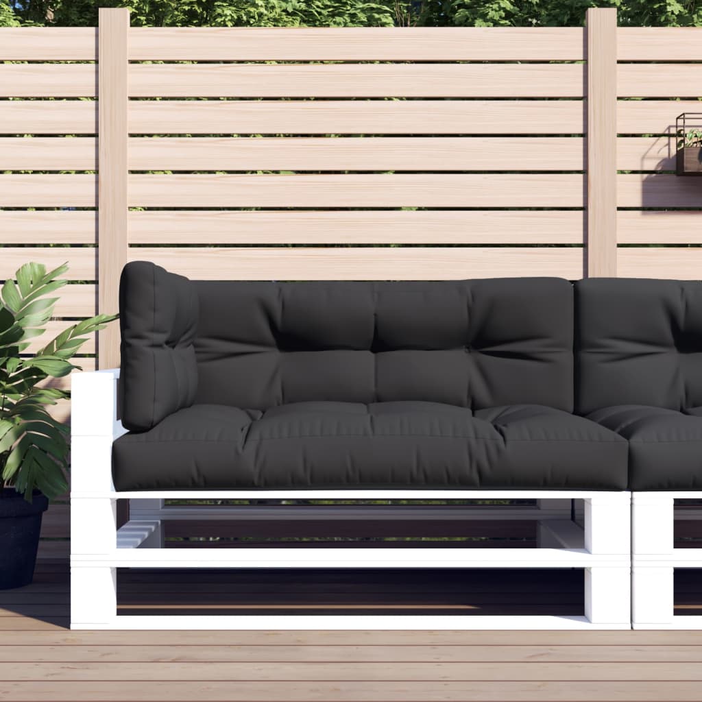 vidaXL Pallet Cushions 3 pcs Black Fabric