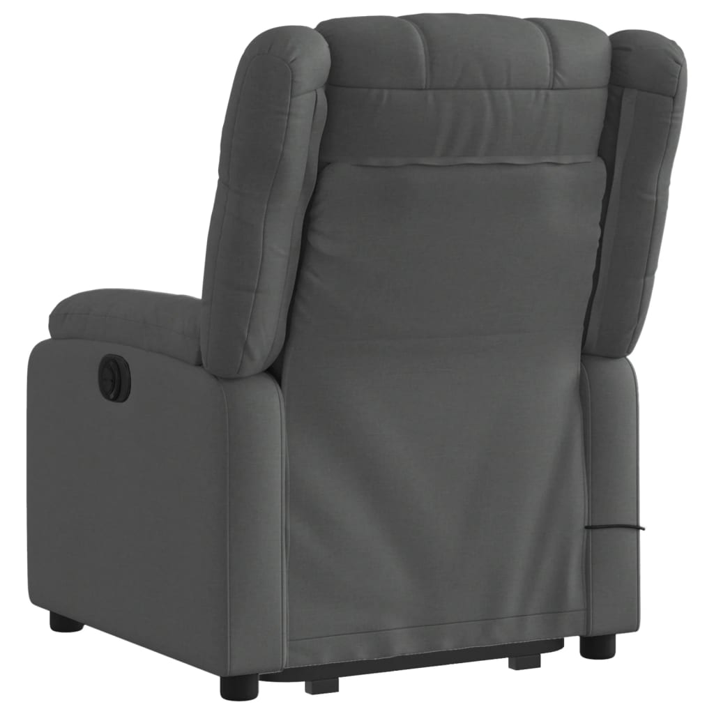 vidaXL Stand up Massage Recliner Chair Dark Grey Fabric