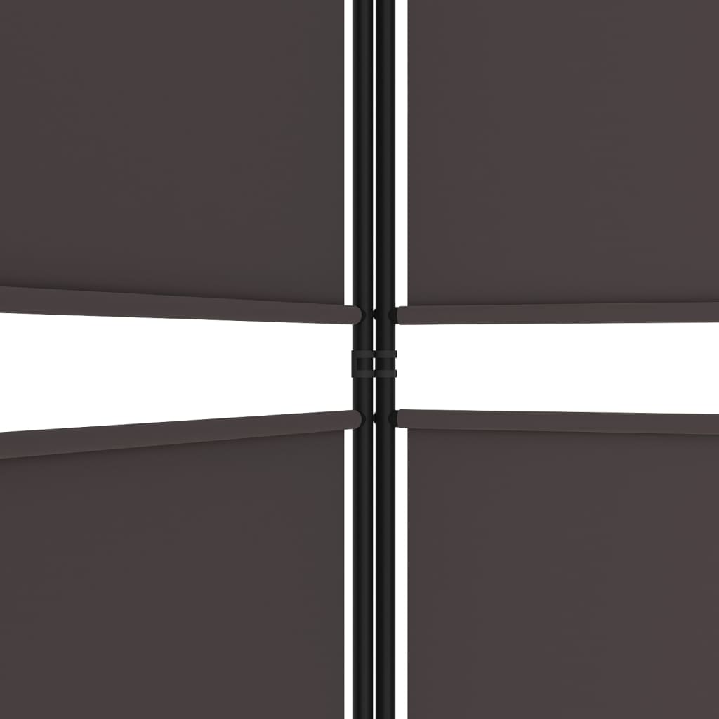 vidaXL 5-Panel Room Divider Brown 250x180 cm Fabric