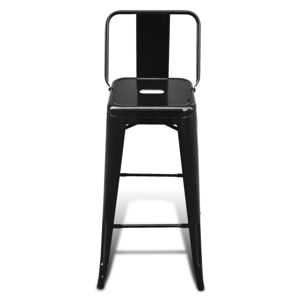 vidaXL Bar Stools 2 pcs Black Steel