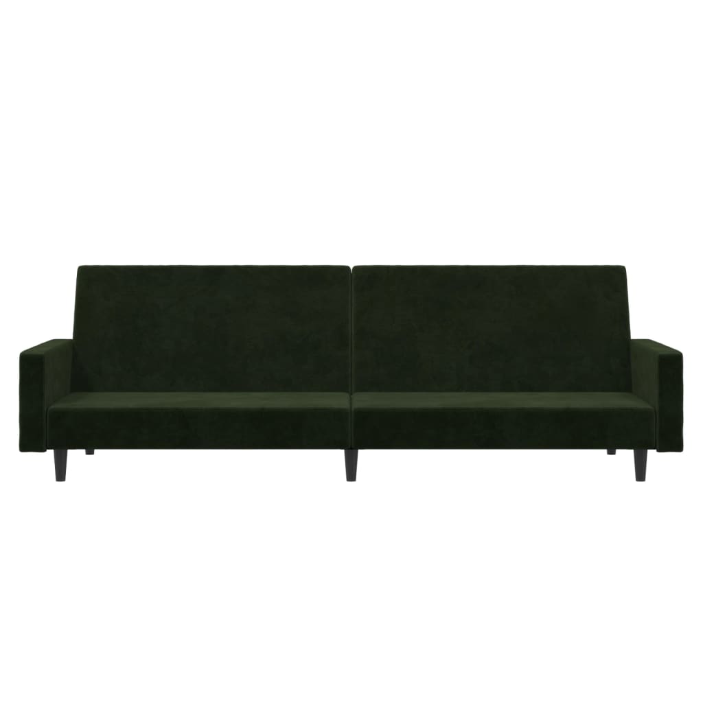 vidaXL 2-Seater Sofa Bed Dark Green Velvet