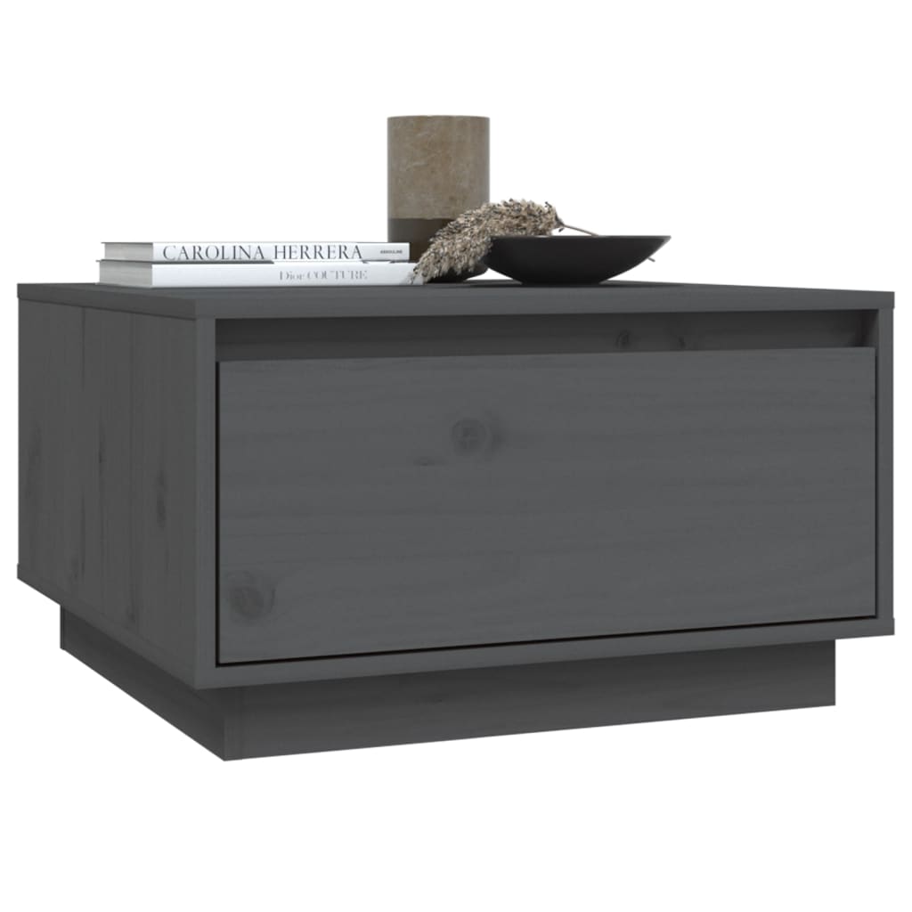vidaXL Coffee Table Grey 55x56x32 cm Solid Wood Pine