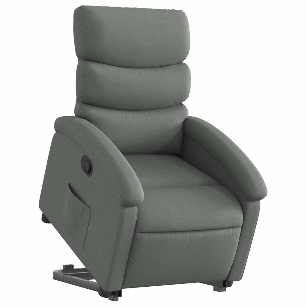 vidaXL Stand up Recliner Chair Dark Grey Fabric