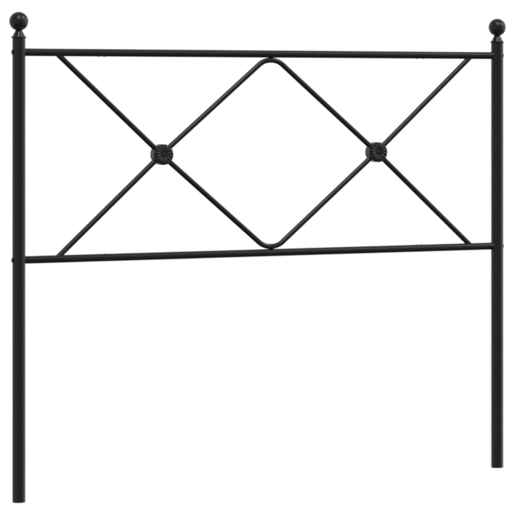 vidaXL Metal Headboard Black 100cm