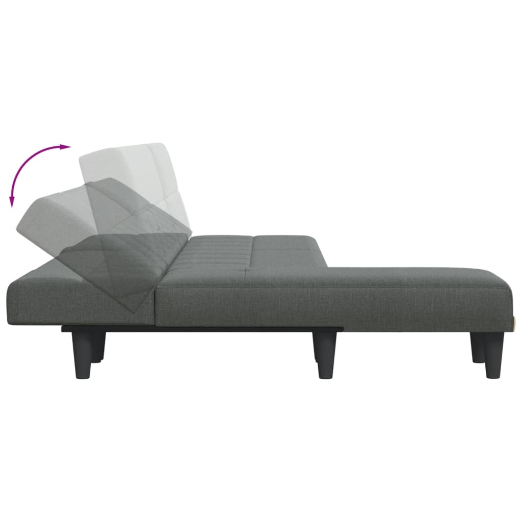 vidaXL L-shaped Sofa Bed Dark Grey 255x140x70 cm Fabric